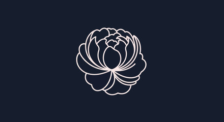 Elegant floral illustration of a peony blossom in full bloom delicate petals.