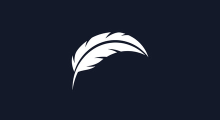 Elegant White Feather Silhouette Design.