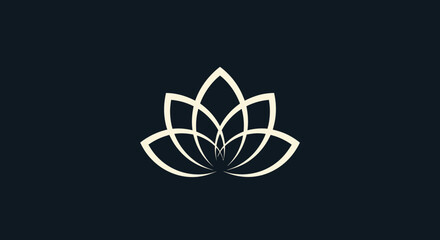 Elegant minimalist lotus flower icon design representing peace and spirituality.