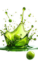 Green olive juice splash, vibrant and dynamic