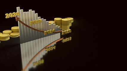 The  Chart 2026 for Business concept 3d Rendering.