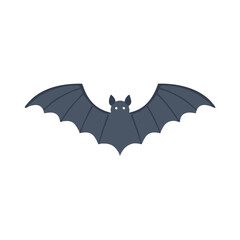 Fototapeta premium Dark Gray Bat Silhouette with Wings Spread animal creature