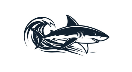 Powerful shark swims through ocean waves a symbol of strength and agility.