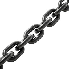Obraz premium Interlocking Metallic Chain Links Suspended in Emptiness, Symbolizing Connection