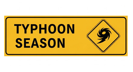 Obraz premium Typhoon Season Warning Sign Alerting Communities About Weather Hazards and Storm Preparedness