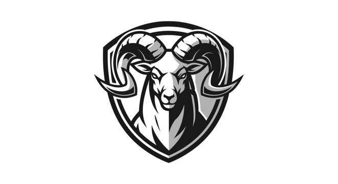 Powerful Ram Head Mascot Logo Design for Sports Teams and Branding.