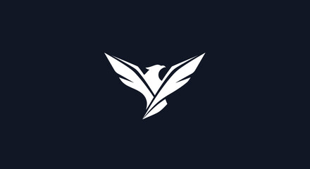 Stylized white phoenix bird logo with powerful spread wings.
