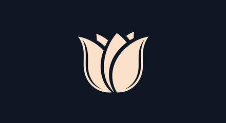 Elegant stylized tulip flower logo icon design.