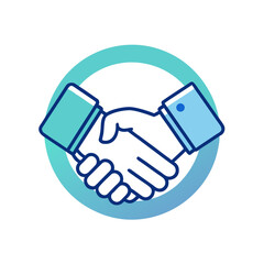 Modern handshake icon symbolizing partnership and agreement, perfect for business, teamwork, and collaboration themes in a professional context