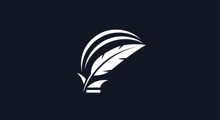 Elegant Quill Pen Logo Design.