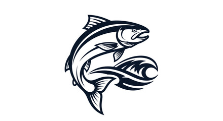 Leaping Salmon Fish Aquatic Wildlife Nature.