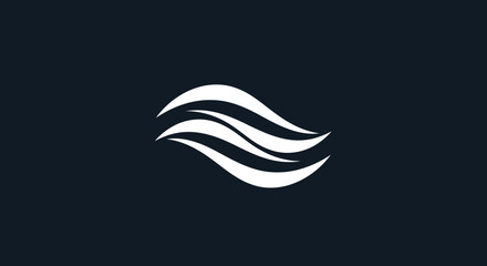 Obraz premium Abstract White Wave Design on Dark Background.