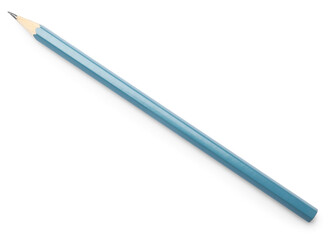 One sharp graphite pencil isolated on white, top view