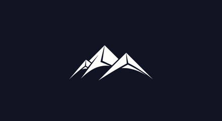 Simple mountain logo design minimalist mountain peaks abstract mountain silhouette modern mountain illustration bold mountain graphic mountain range symbol.