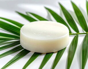 Round bar sits on a vibrant green palm leaf