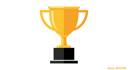 Golden trophy cup on black pedestal, symbolizing victory and achievement in competition