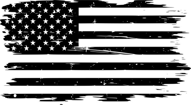 Distressed american flag, Distressed american flag silhouette, Distressed american flag vector illustration, Vintage american flag vector set