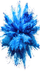 Exploding vibrant blue powder