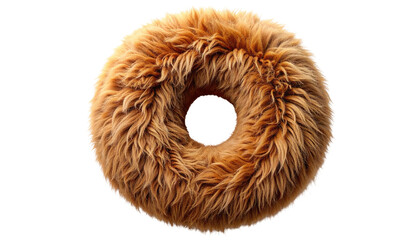 Fluffy donut-shaped object, light brown fur