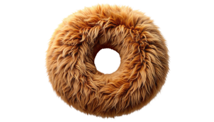 Fluffy donut-shaped object, light brown fur