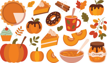 Seasonal Thanksgiving Fall Celebration Pie Orange Pumpkin Sweet Food