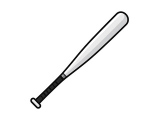 Simple, white baseball bat graphic