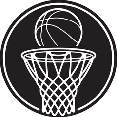 Basketball Score Design Black Circle Net Ball Background Sport Recreation Graphic
