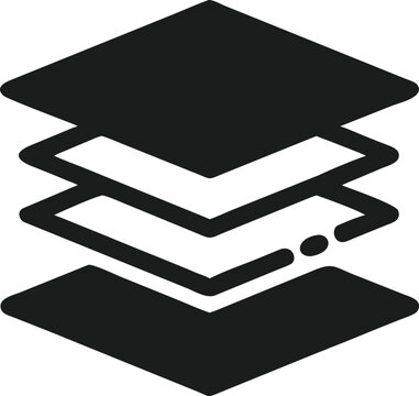 Stacked Layers Icon Representing Data or Document Organization vector transparent web icon
