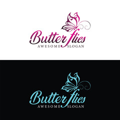 Unique Butterfly logo design template