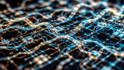 Luminous Fiber Optic Matrix: Digital Architecture Refracted