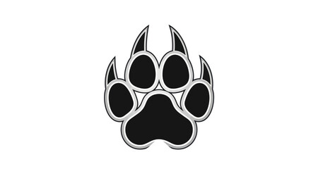 Black Paw Print with Sharp Claws.