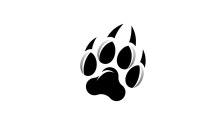 Black Bear Paw Print Graphic Design.
