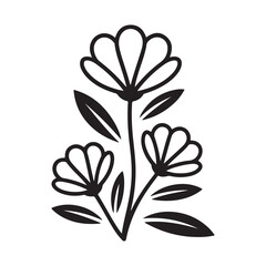 vector black and white flower