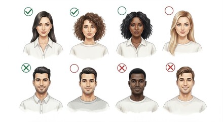 Correct and Incorrect Portrait Styles for Men and Women