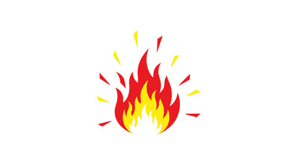 Vibrant stylized illustration of a burning flame with radiating energy.