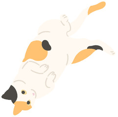 寝転がる猫のイラスト