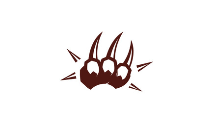 Brown Bear Paw Print Logo Design.