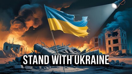 Russia attacks Ukraine. Russian forces surrounded Ukraine, firing missiles on cities, military targets. Military intervention, war crisis created with generative ai