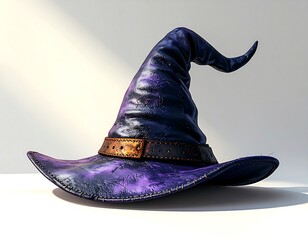 Purple Pointed Hat on White Background