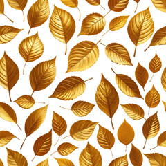 Obraz premium Golden leaves on black, a fall-themed seamless pattern