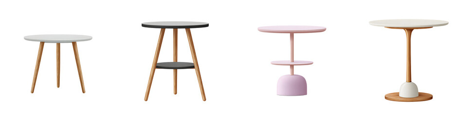 Assorted Modern Side Tables: Set of Small Tables for Interior Design