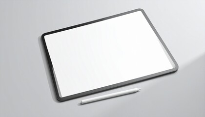 Sleek tablet mockup with stylus for showcasing user interface designs and app presentations in modern style