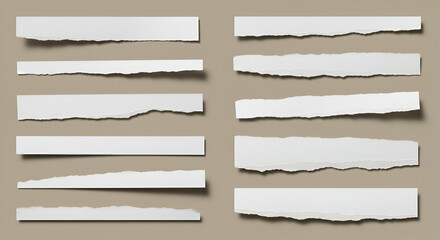 Obraz premium Collection of ragged edge paper strips, ideal for backgrounds and textures