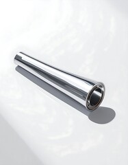 Shiny Metal Cone on White Background Studio Shot