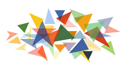 Geometric abstraction using elongated triangles, isolated on a Transparent background, PNG file.