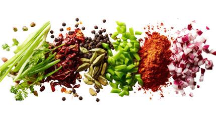 Street Food Photography: Close-up street food photography featuring vibrant ingredients and artistic presentation, isolated on a Transparent background, PNG file.