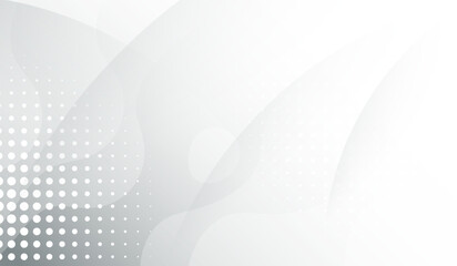 Abstract  Modern, minimalistic abstract design features a gradient of gray tones and soft wave patterns with dots, evoking a sense of tranquility, elegance, and understated sophistication.