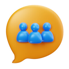 3D Group Chat People Message Icon