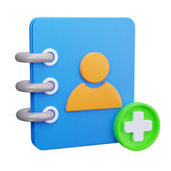 3D Add New Contact Book Icon