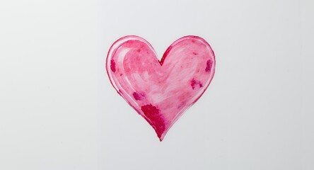 Obraz premium Watercolor Heart Artwork on White Background